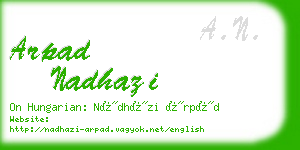 arpad nadhazi business card